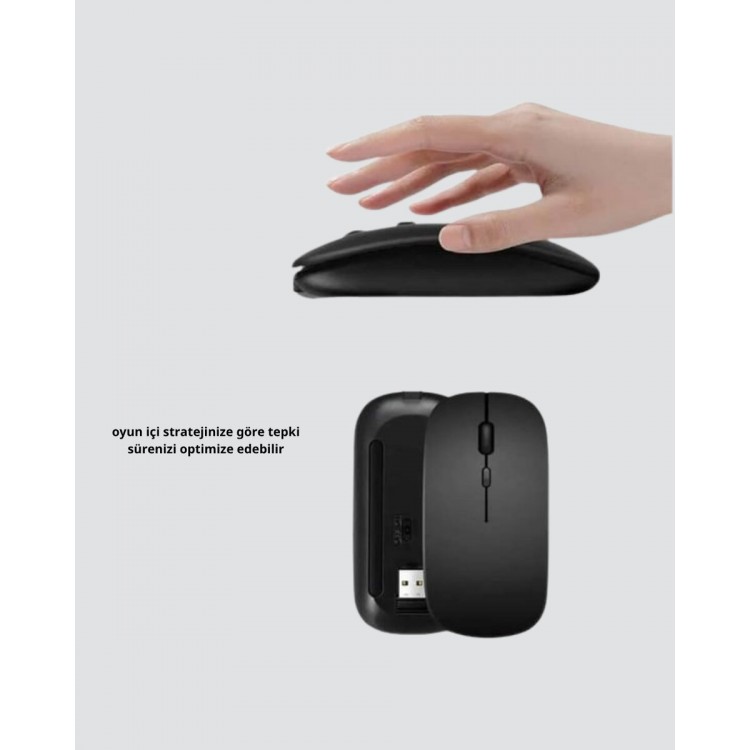 Kablosuz Oyuncu Mouse –  Gelişmiş Optik Sensör Profesyonel ve Oyun Kullanımına Uygun