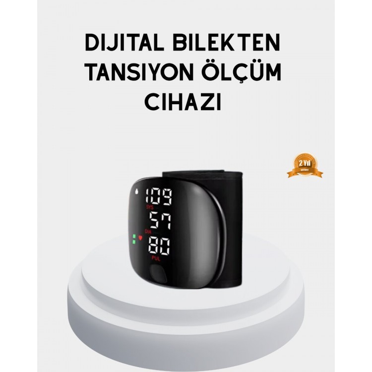 Taşınabilir Dijital Tansiyon Aleti – Bilekten Ölçüm Aritmi Uyarısı ve Risk Göstergesi