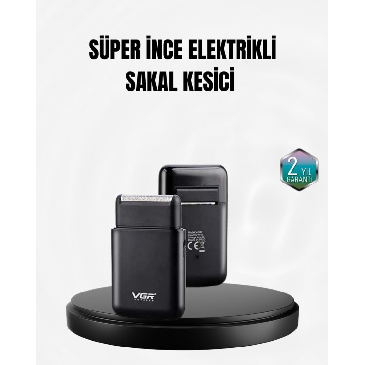 Taşınabilir Elektrikli Tıraş Makinesi USB Şarjlı 5W Motor ve 0.3 mm Hassas Kesim