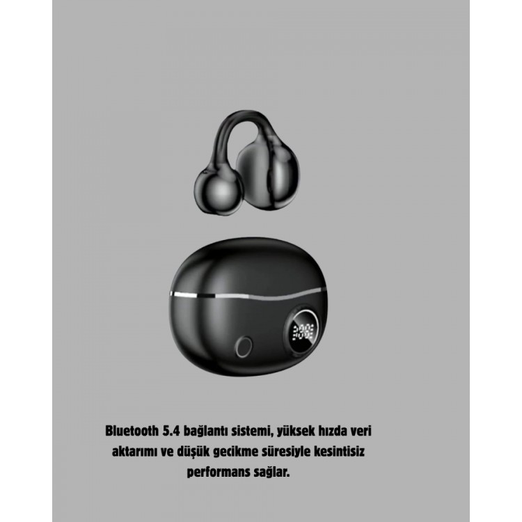 Kablosuz Açık Kulak Kulaklık Bluetooth 5.4 Type-C Hızlı Şarj 30 Saat