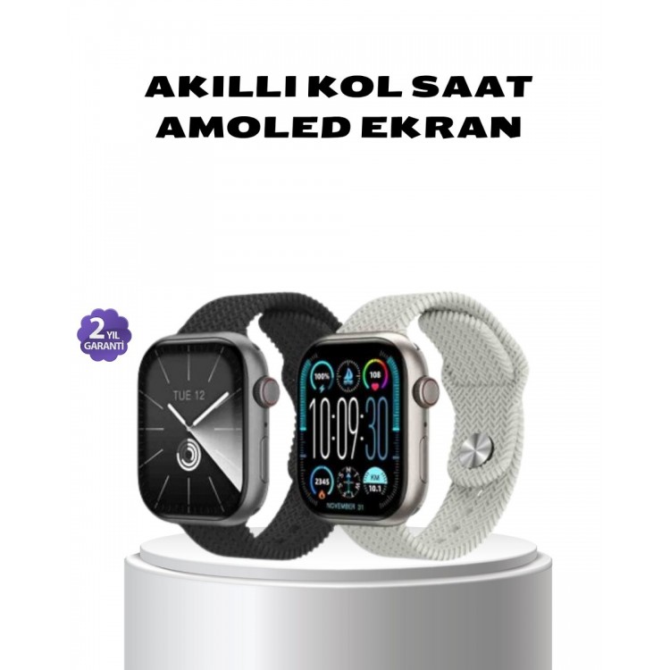 Akıllı Saat Kablosuz Şarjlı Bluetooth 5.2 Arama Bildirim Sesli Asistan 420 mAh