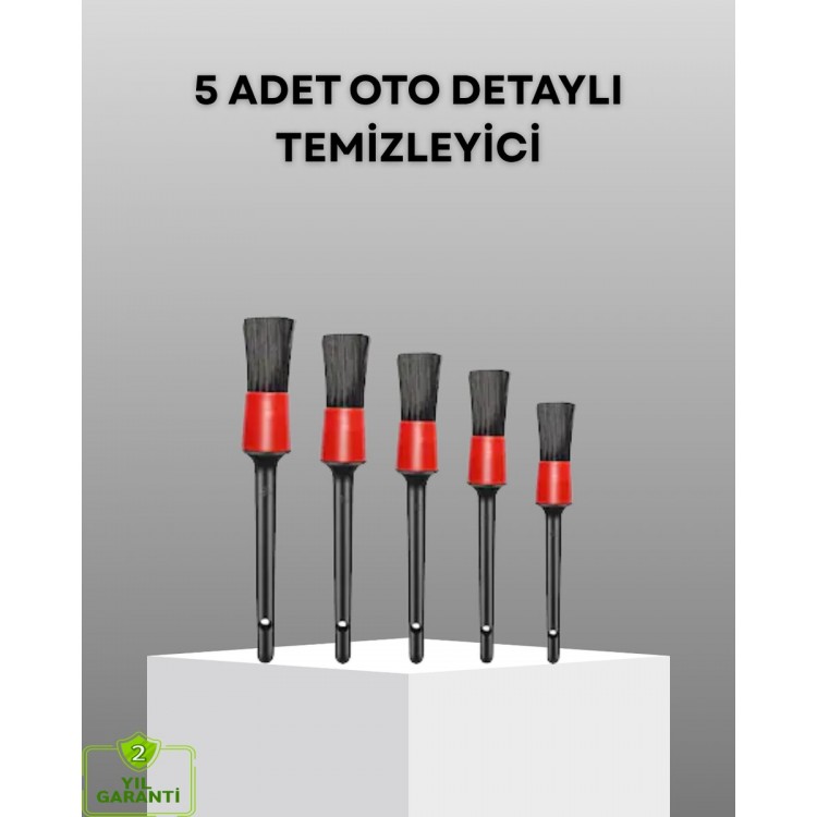 5 Parça Detay Temizlik Fırçası Seti Jant Motor Havalandırma İç Dış Temizlik