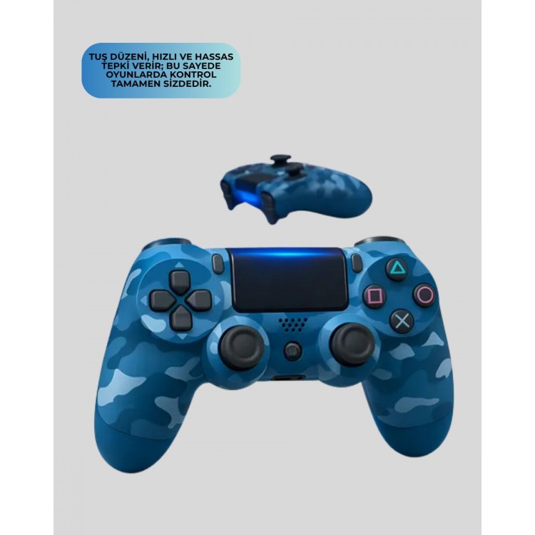 Şarjlı Kablosuz PS4 Oyun Kolu Titreşimli Hassas Kontrol
