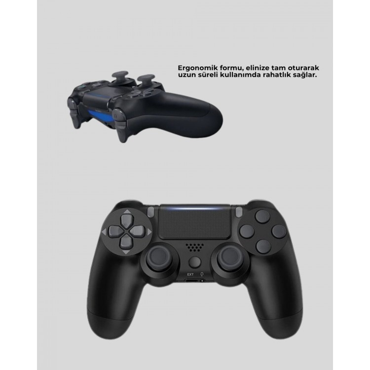 Şarjlı Kablosuz PS4 Oyun Kolu Titreşimli Hassas Kontrol