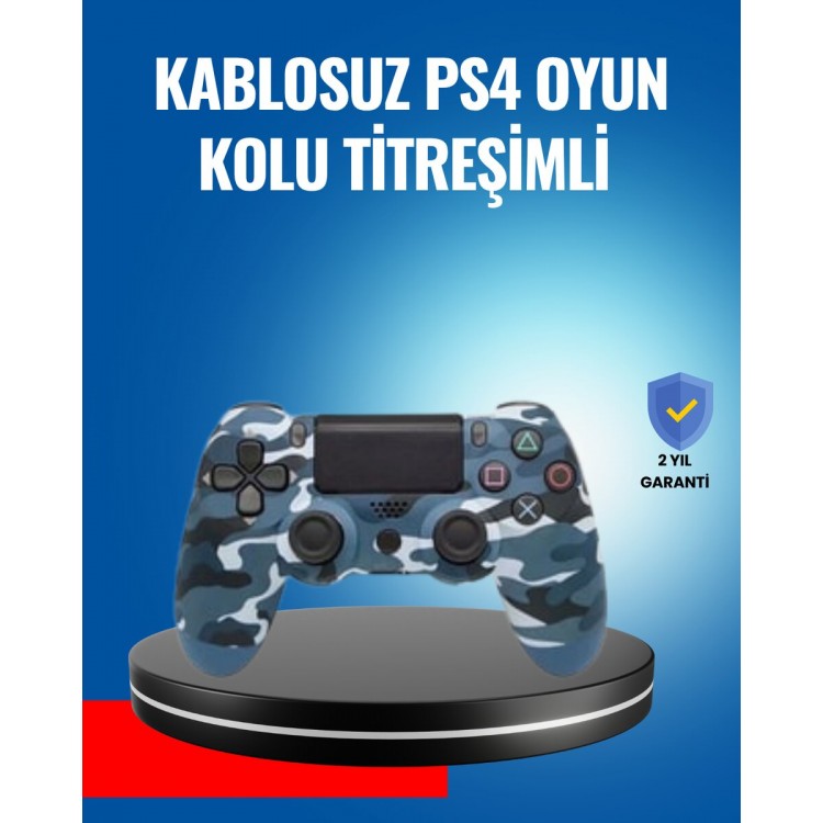 Bluetooth Kablosuz PS4 Gamepad Çift Motorlu Siyah Controller