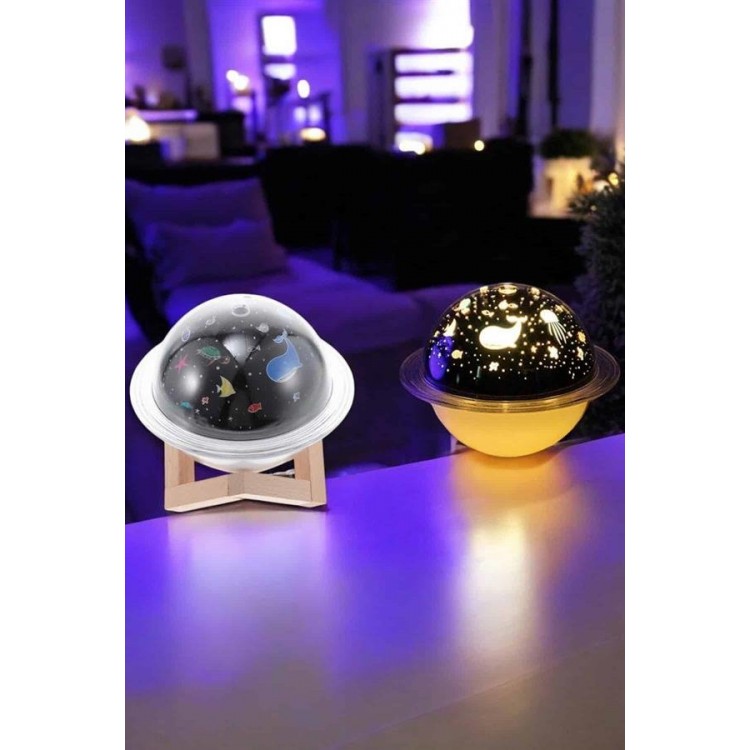Hava Nemlendirici Masa ve Gece Lambası USB Projeksiyon Aromaterapi