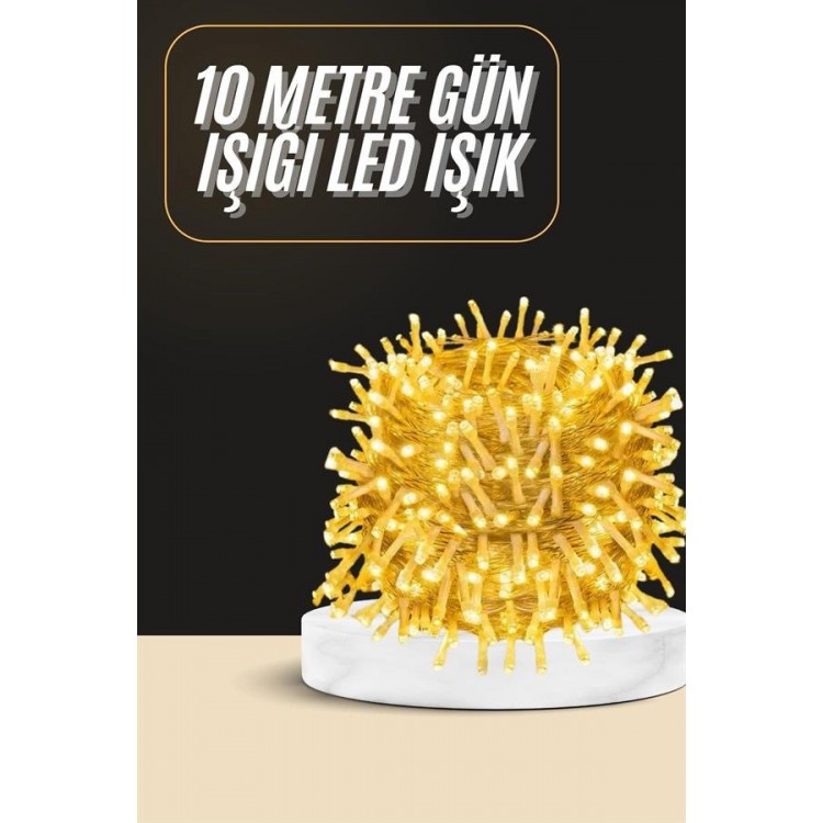 10 Metre Günışığı Led Işık Fişli Dekoratif Ortam Aydınlatması 3 Modlu Led Şerit Işık