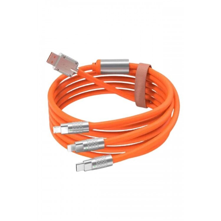 Çoklu Şarj Kablosu USB Type-C İOS Uyumlu 120W Hızlı Şarj Kablosu