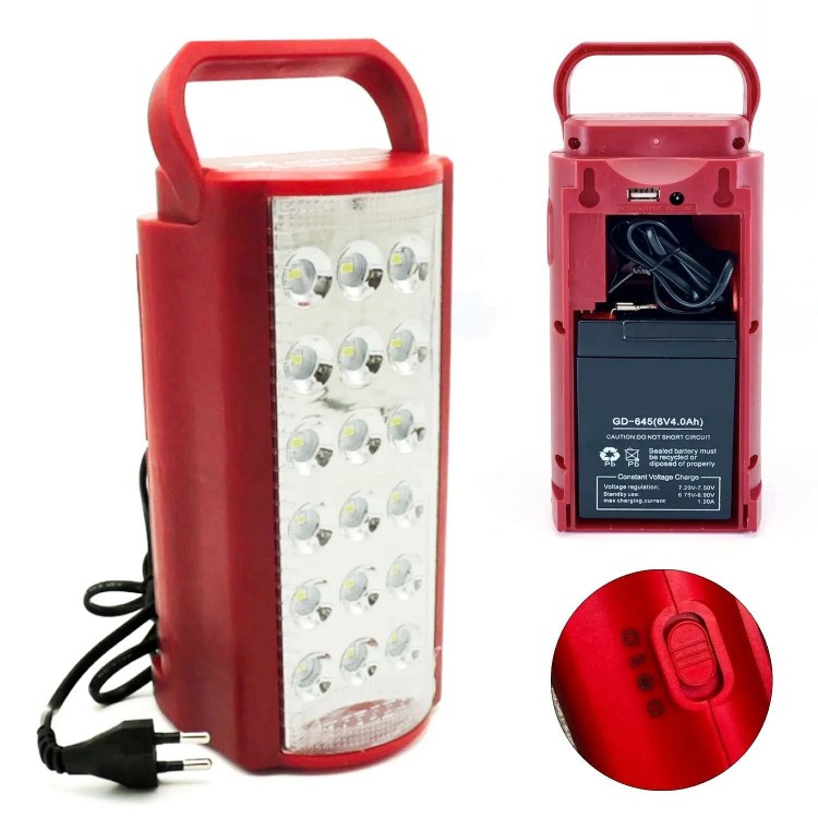 24 Büyük Ledli 80 Saat Yanan Powerbank Özellikli Akülü Led Işıldak