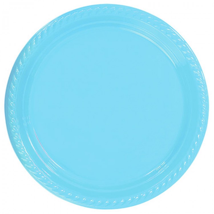 Light Blue Plastic Plate 22 cm 25pcs