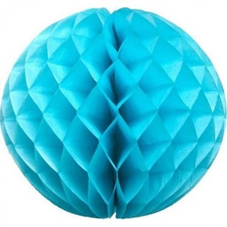 Light Blue Color Honeycomb Paper Hanging Ornament DecorOrnament 20 cm 1 Piece