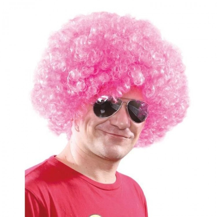 Light Pink Color Curly Afro Bonus Wig