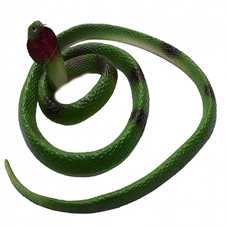 Light Green Color Realistic Mega Size Cobra Model Silicone Soft Snake 135 cm