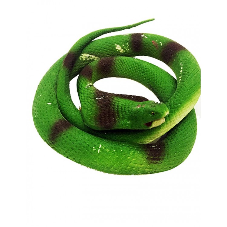 Light Green Color Flat Head Soft Realistic Cobra Snake 95 cm