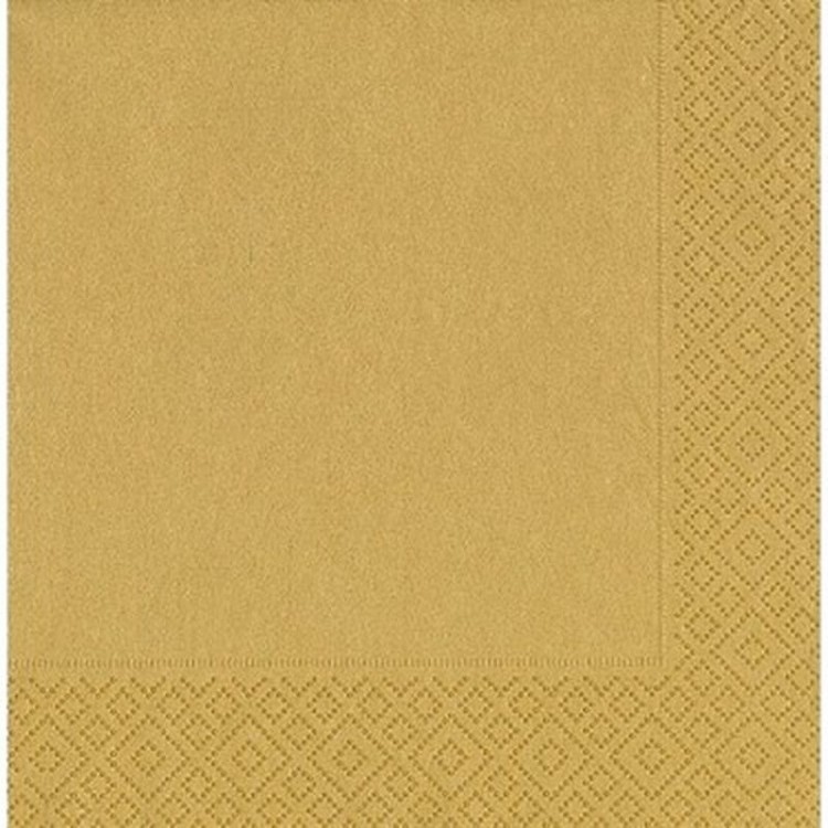 Gold Color Paper Napkin 20 Pieces 33x33 cm