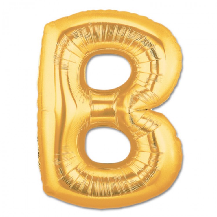 B Letter Foil Balloon Gold Color 40 inch