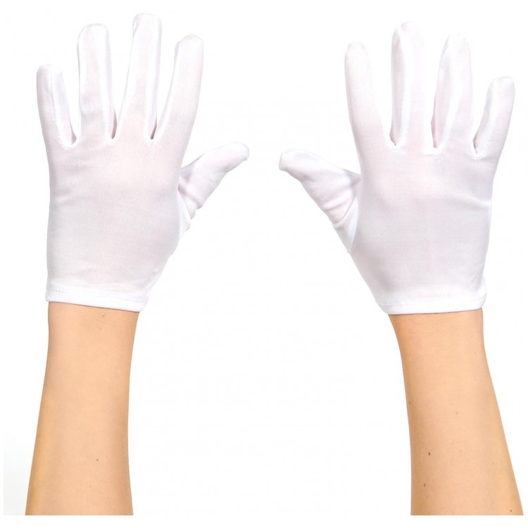 White Color Adult Size Lycra Performance Gloves
