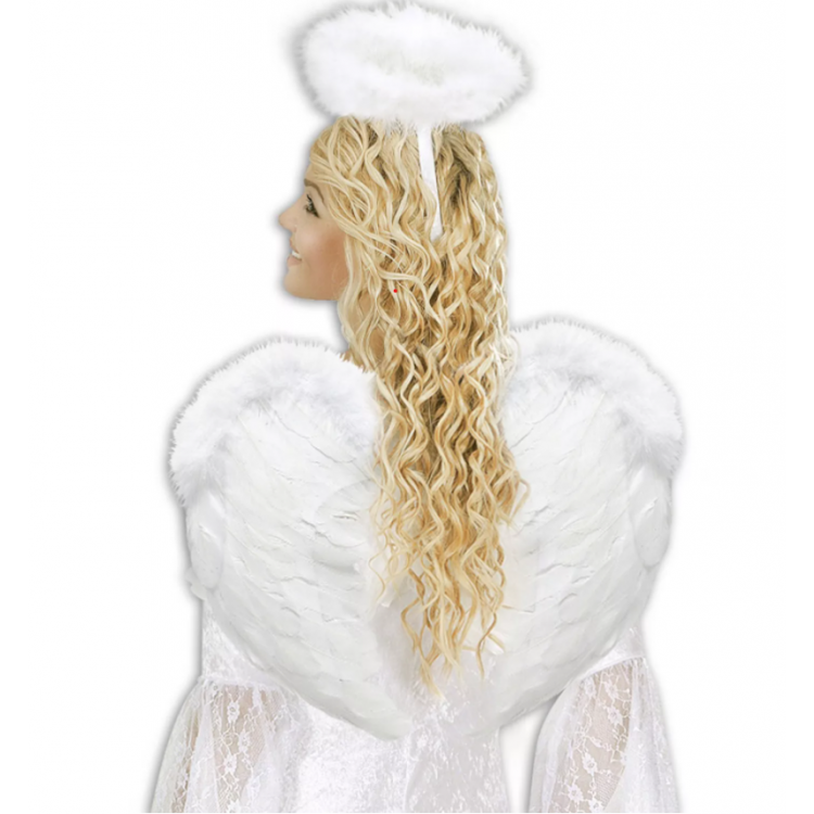 White Color Middle Child Size Angel Wing and Crown 50x35 cm