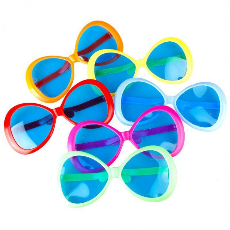 Large Size Oval Party Glasses Mixed 12 Pieces