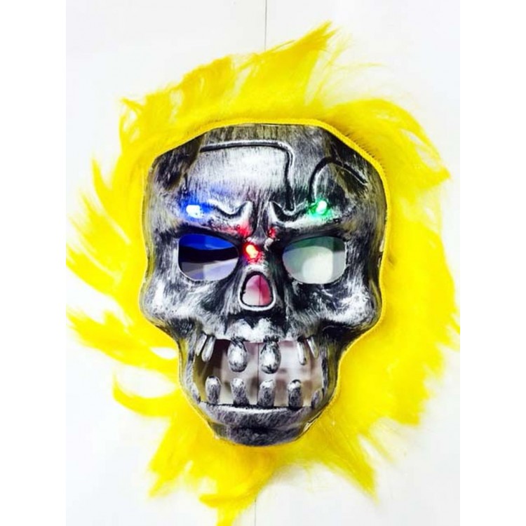 Halloween Halloween Light-up Skull Mask with blonde hair