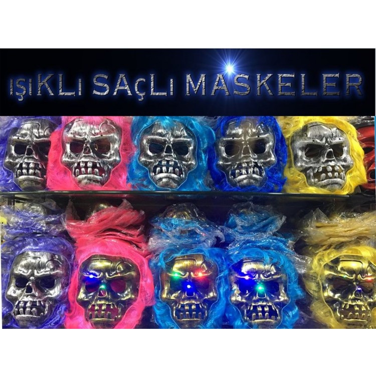 Halloween Lighted Halloween Skull Mask 1 Piece mixed Color