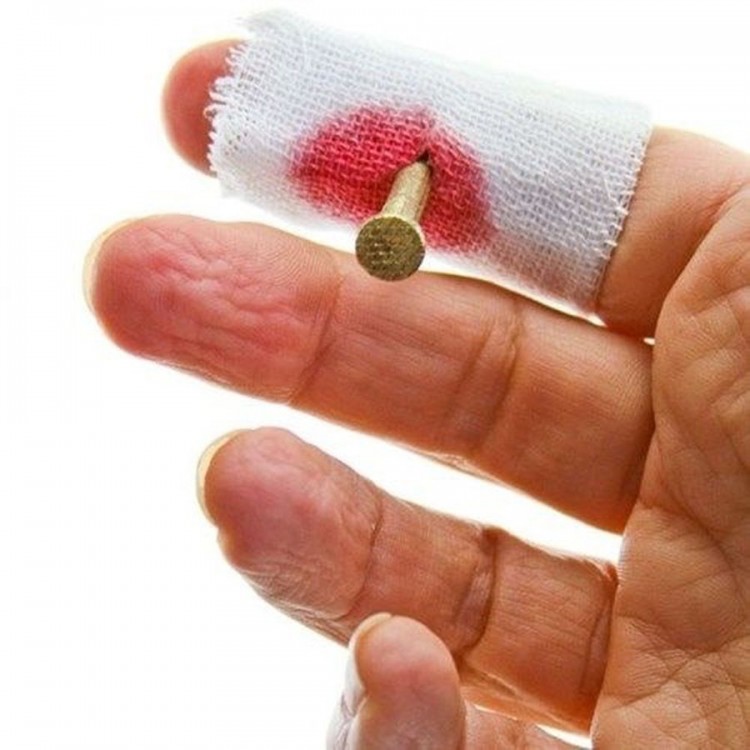 Red Color Bloody Nails on Fabric Finger Prank