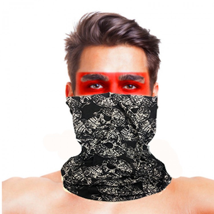 Multiple Skull Paphos Bandana Black White Mask