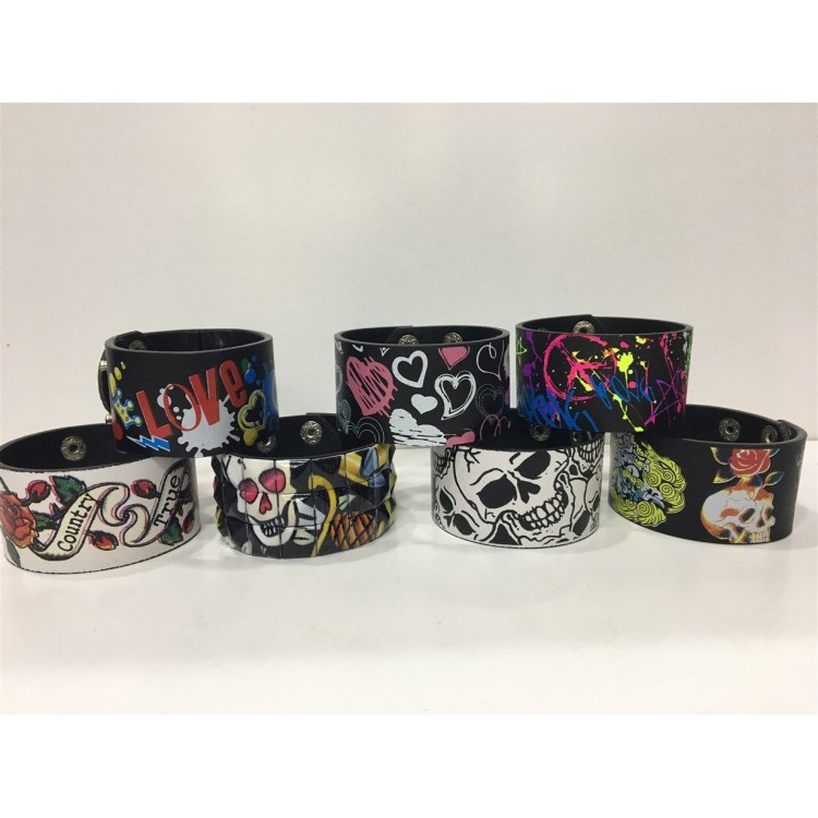 Leather Bracelet for men and women, mixed color 1.adet