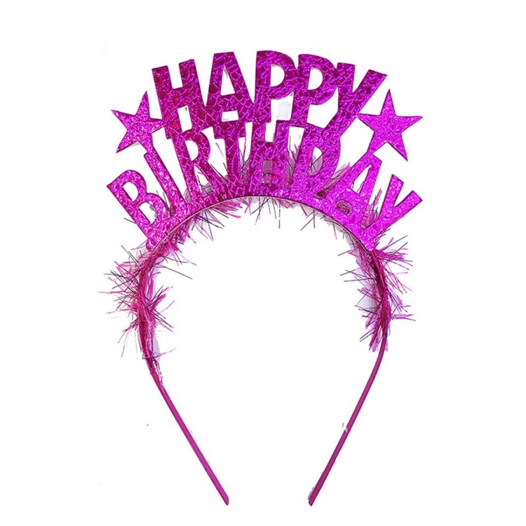 Fuchsia Color Happy Birthday Written Eva Birthday Party Crown