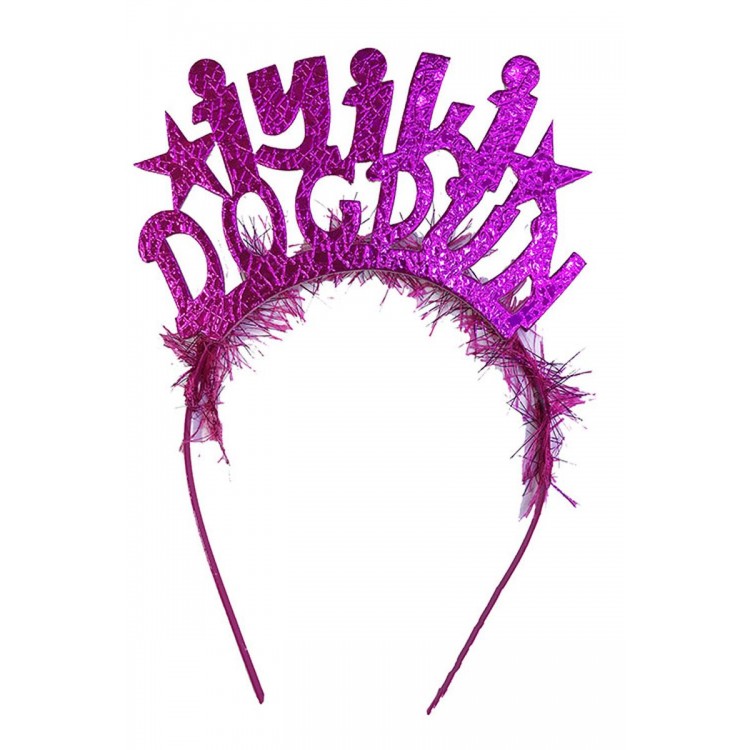 Fuchsia Color Eva Birthday Party Crown with Happy Birthday Written