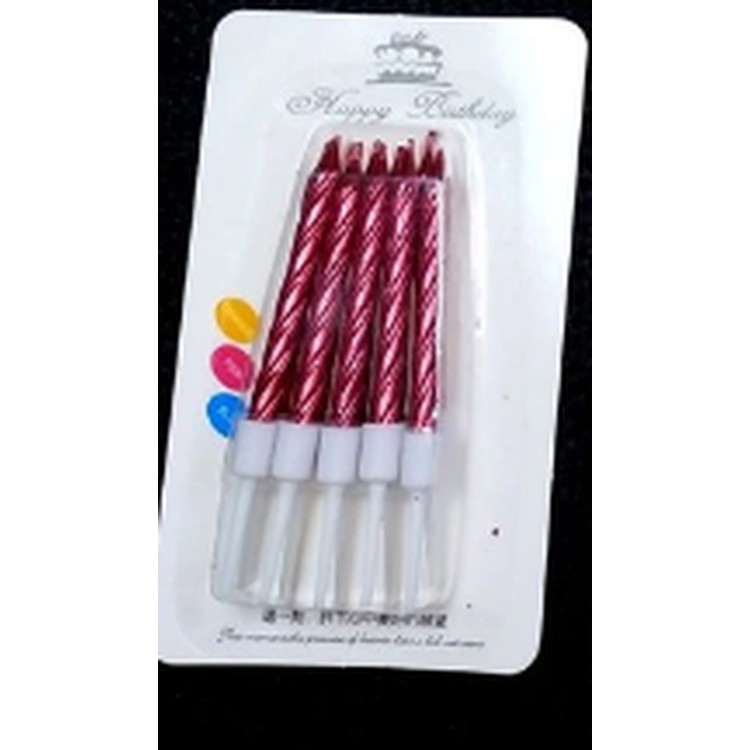 Fuchsia Color Cake Candle 10 Pieces