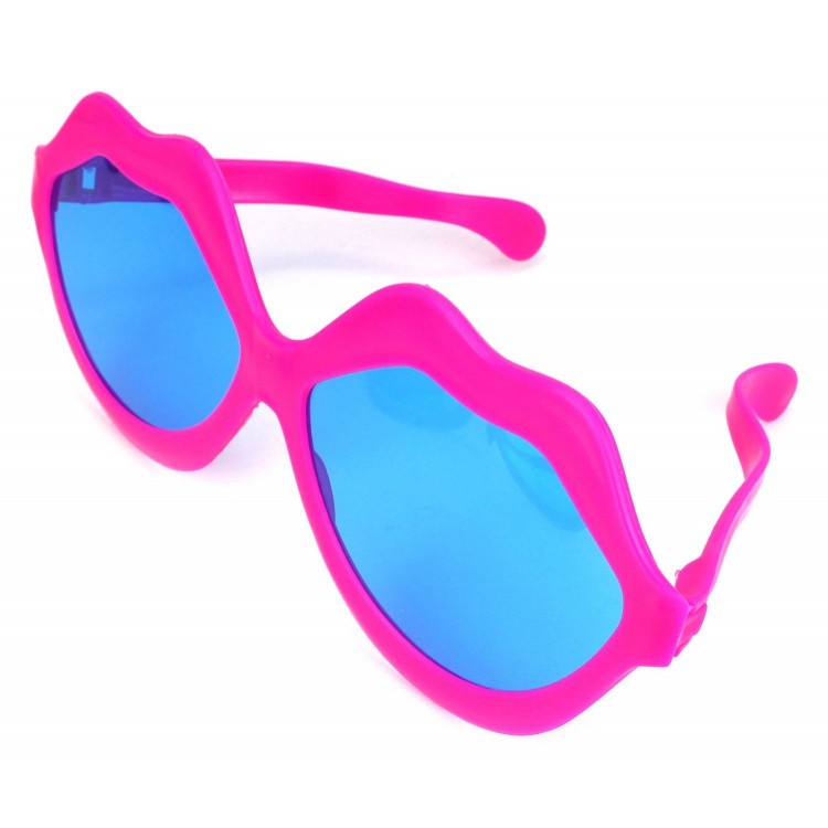 Fuchsia Color Pink Color Mega Size Jumbo Lip Shaped Party Glasses