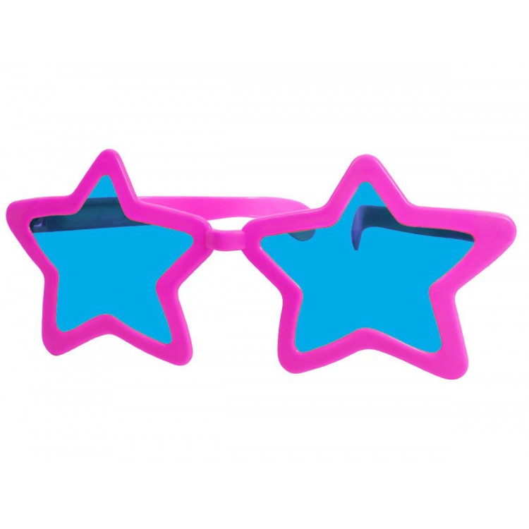 Fuchsia Color Pink Color Mega Size Megastar Star Shaped Party Glasses