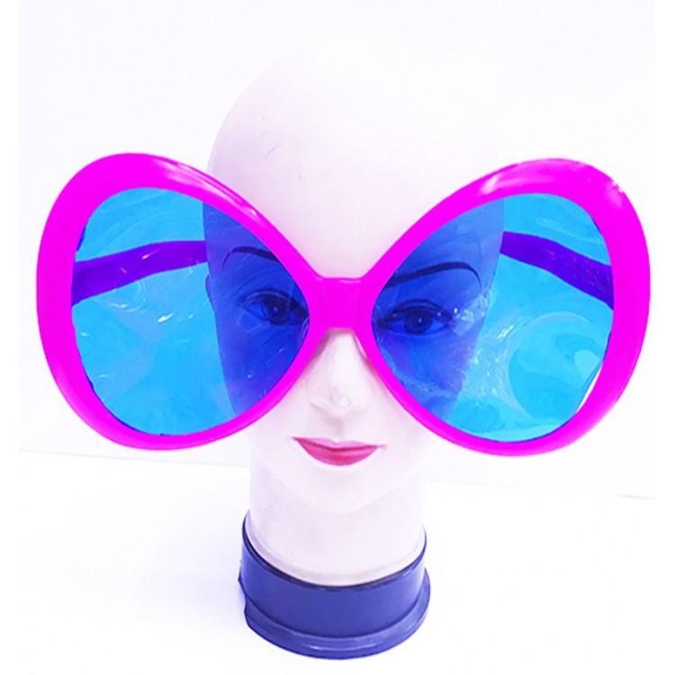 Fuchsia Color Pink Color Color Mega Size Oval Round Party Glasses