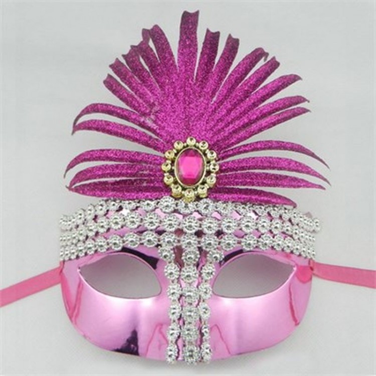 Fuchsia Glitter New Year's Party Mask