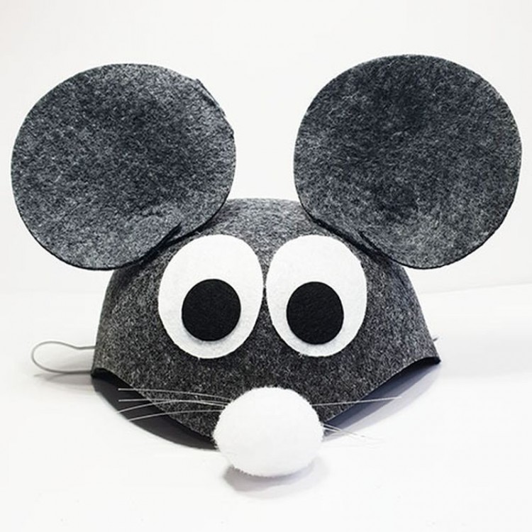 Gray Color Eared Mouse Hat Animal Hat