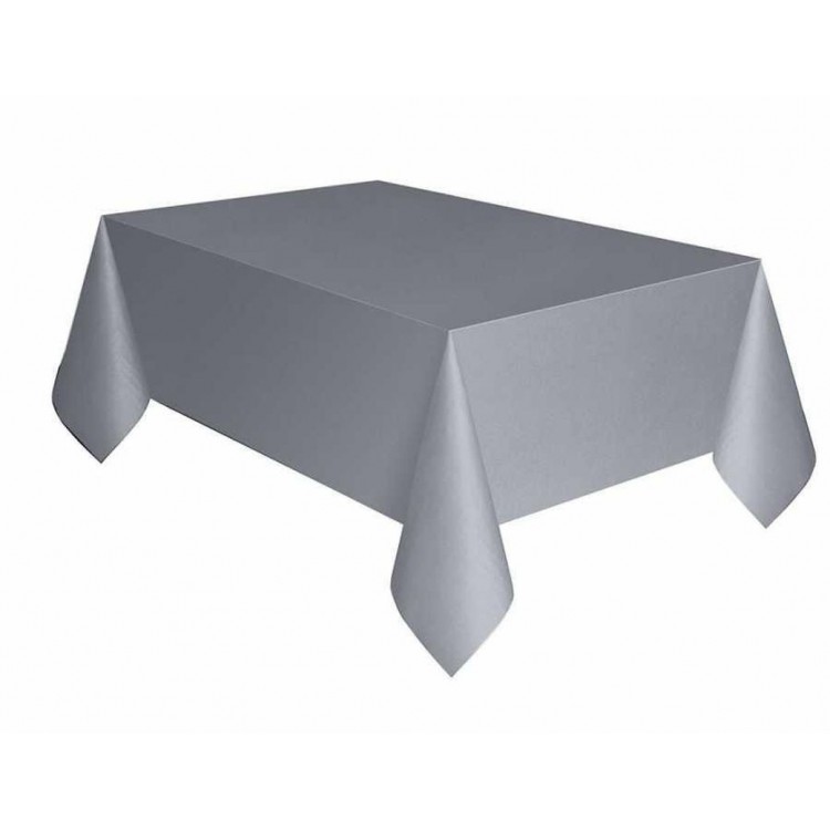 Gray Color Plastic Tablecloth 120X180 cm