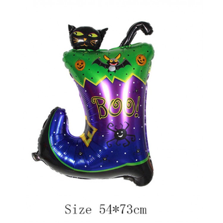 Halloween Black Cat in Boots Foil Balloon