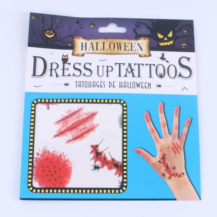 Halloween Temporary Tattoo Cut Spider Hand Model
