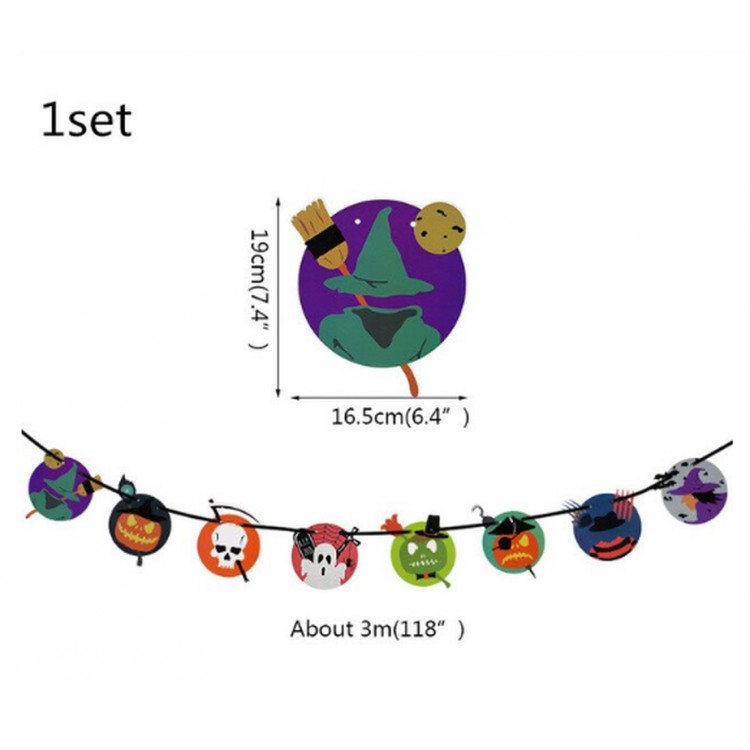 Halloween Shaped 3 Meter Long Pennant Banner Poster