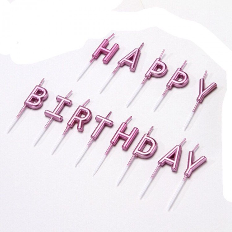 Happy Birthday Candle Lilac Color