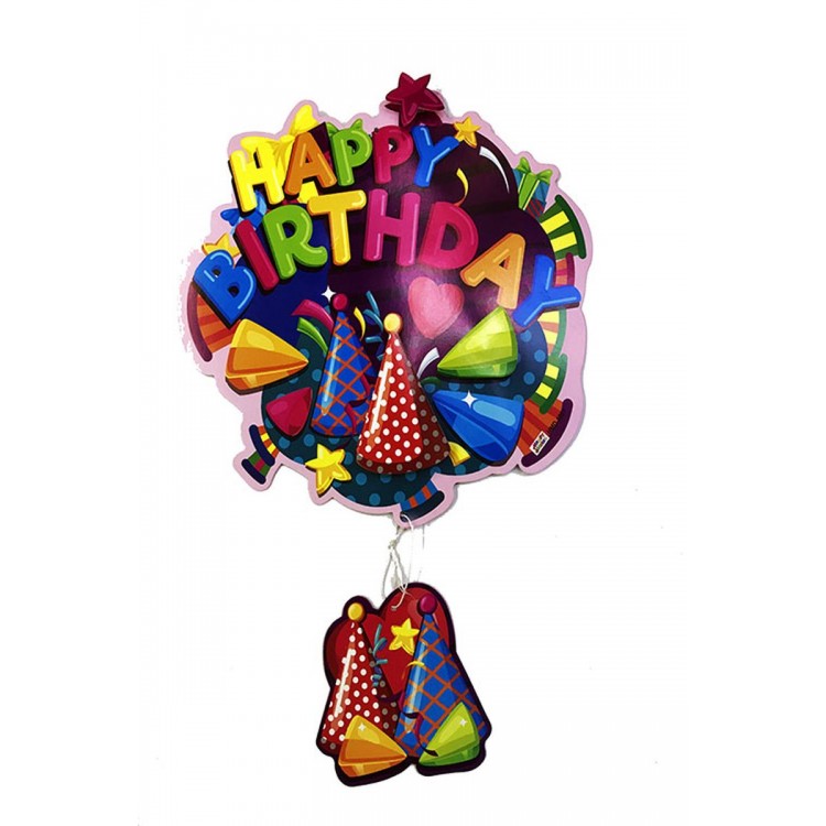 Hanging 3D Birthday Ornament with Happy Birthday Written on it