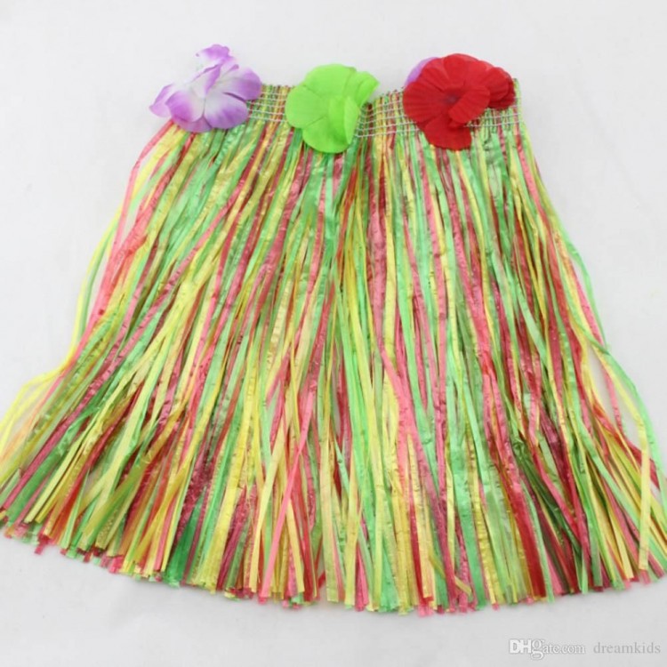 Hawaiian Luau with Colorful Tassels Compatible with Adults and ChildrenHula Skirt 40 cm