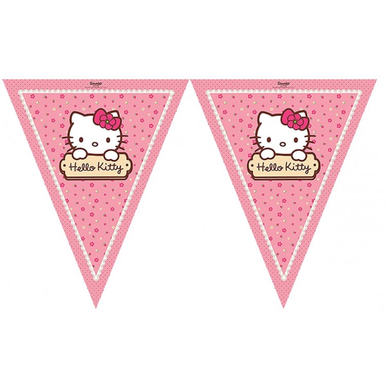 Hello Kitty Themed Triangle Flag Pennant Ornament 3.2 Meters