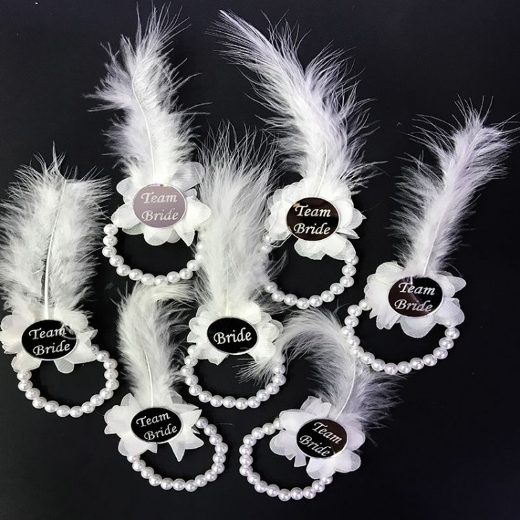 Pearl Bridesmaid Bracelet Silver Color Plexiglass White Otriche7 Pieces