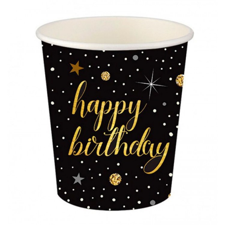 Sparkly Birthday Paper Cup 200cc-8oz 8pcs