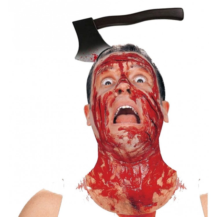 Halloween Bloody Ax Impaled on the Head Prank Crown