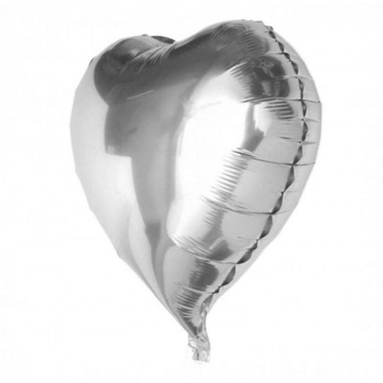 Heart Balloon Foil Silver 60 cm 24 inches