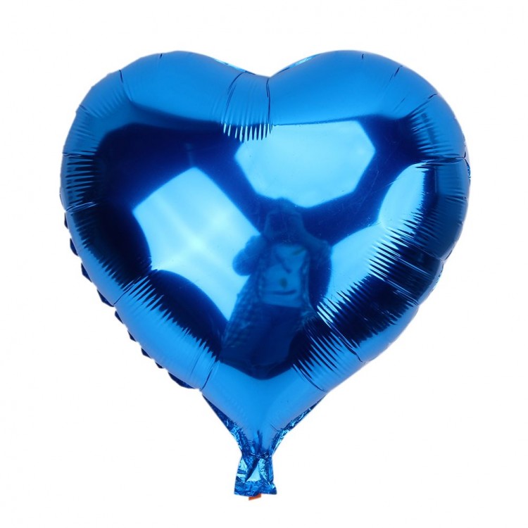 Heart Balloon Foil Blue 45 cm 18 inches