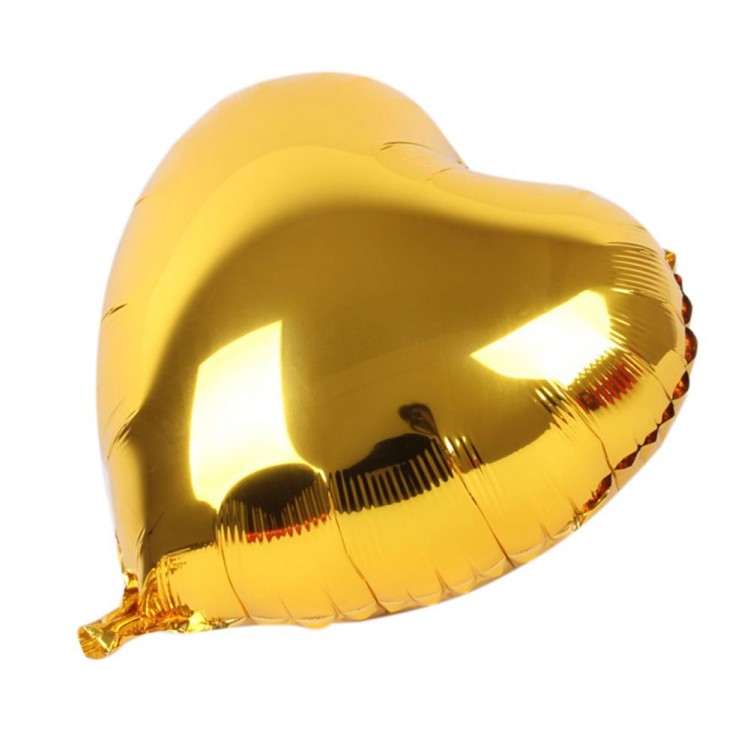 Heart Balloon Foil Yellow 45 cm 18 inches